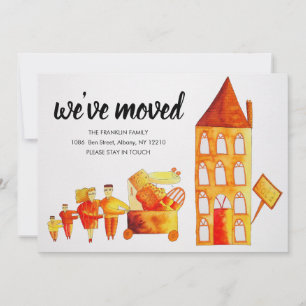 Cute Family Moving Home We've Moved New Address Announcement