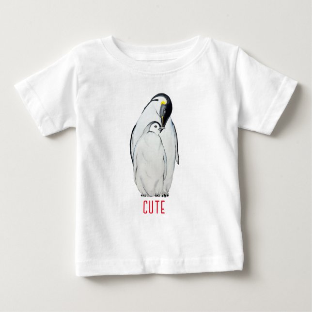 Cute family of emperor penguins T-Shirt (Front)