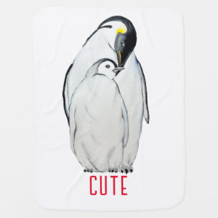 Cute family of emperor penguins T-Shirt Baby Blanket