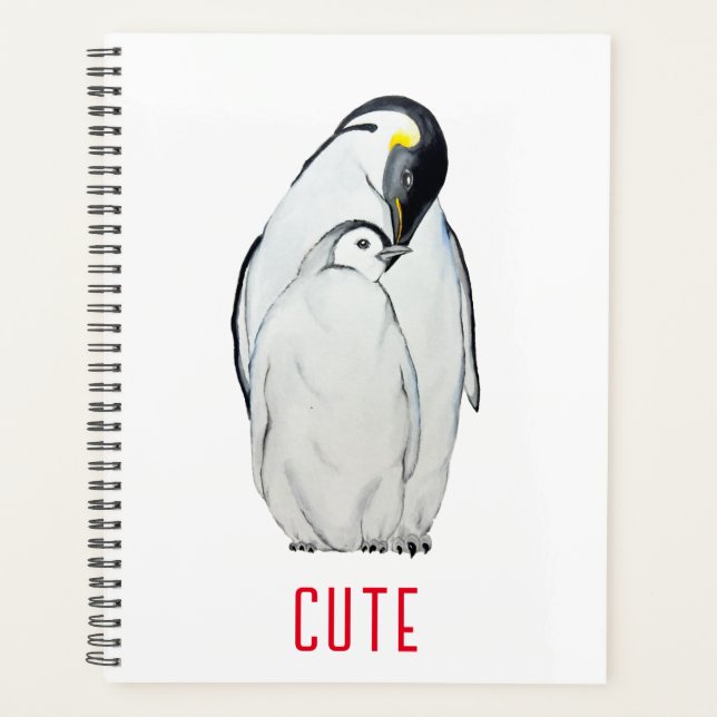 Cute family of emperor penguins T-Shirt Planner (Front)