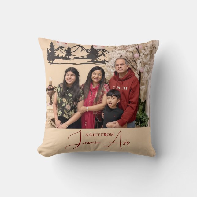 Cute family Personalized Gift From Throw Pillow (Front)