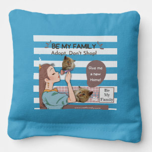 Cute family-proud cat lovers and pet families cornhole bags