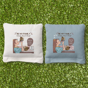 Cute family-proud cat lovers and pet families cornhole bags