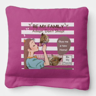 Cute family-proud cat lovers and pet families cornhole bags