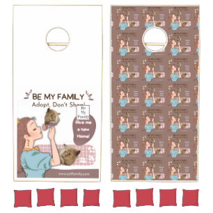 Cute family-proud cat lovers and pet families cornhole set