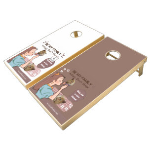 Cute family-proud cat lovers and pet families cornhole set