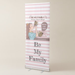 Cute family-proud cat lovers and pet families retractable banner