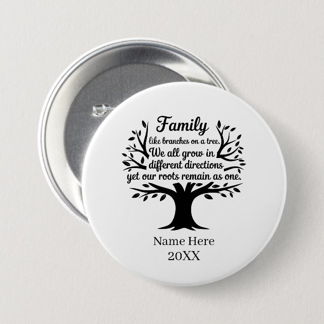Cute Family reunion add name year  Button (Front & Back)