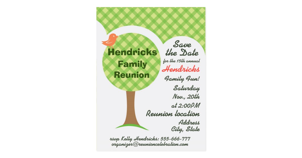 Cute family reunion invitation. postcard | Zazzle.com