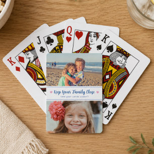 Cute Family Two Photo Game Night Keepsake Poker Cards