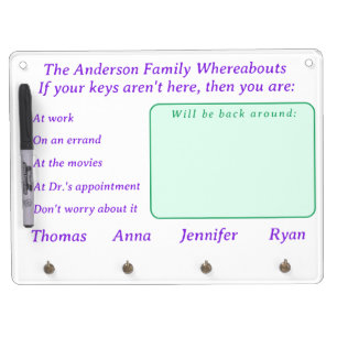 Cute Family Whereabouts Dry Erase Dry Erase Board