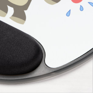 Cute Famished Cartoon Wolf Gel Mousepad