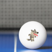 Cute Famished Cartoon Wolf Ping Pong Ball (Net)