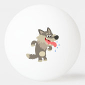 Cute Famished Cartoon Wolf Ping Pong Ball (Back)