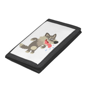 Cute Famished Cartoon Wolf Wallet