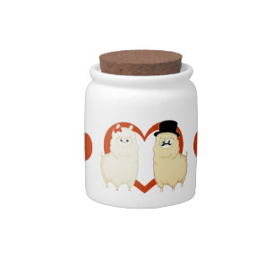 Cute Fancy Alpaca Couple Candy Jar