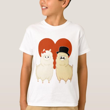 Cute Fancy Alpaca Couple T-shirt
