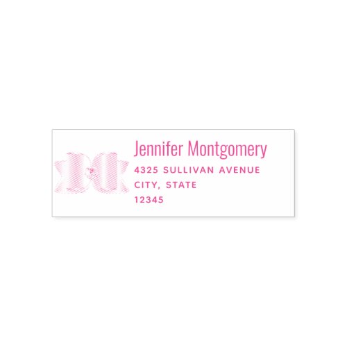 Cute Fancy Bow Address Self_inking Stamp
