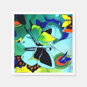 Cute Fancy Butterfly Collage Multi-Color Designed Paper Napkins