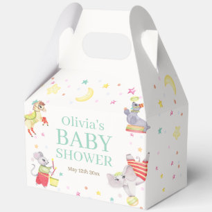 Cute Fancy Circus Carnival Animals Baby Shower Favor Boxes