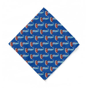 Cute fancy guppy tropical fish cartoon bandana