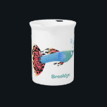 Cute fancy guppy tropical fish cartoon beverage pitcher<br><div class="desc">For tropical fish fans! A cute colourful guppy drawn in fun cartoon illustration style.</div>