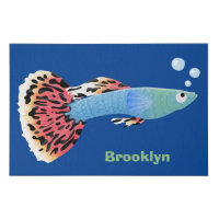 Cute fancy guppy tropical fish cartoon