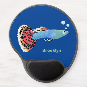 Cute fancy guppy tropical fish cartoon gel mouse pad