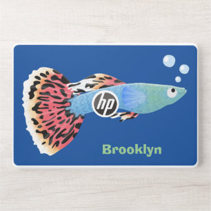 Cute fancy guppy tropical fish cartoon HP laptop skin
