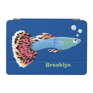 Cute fancy guppy tropical fish cartoon iPad mini cover