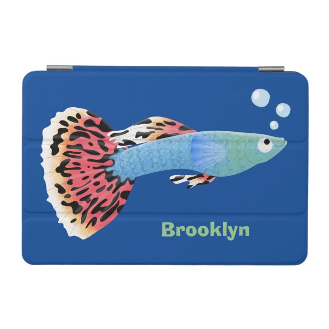 Cute fancy guppy tropical fish cartoon iPad mini cover (Horizontal)