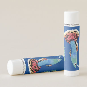 Cute fancy guppy tropical fish cartoon lip balm