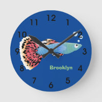 Cute fancy guppy tropical fish cartoon