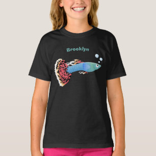 Cute fancy guppy tropical fish cartoon T-Shirt