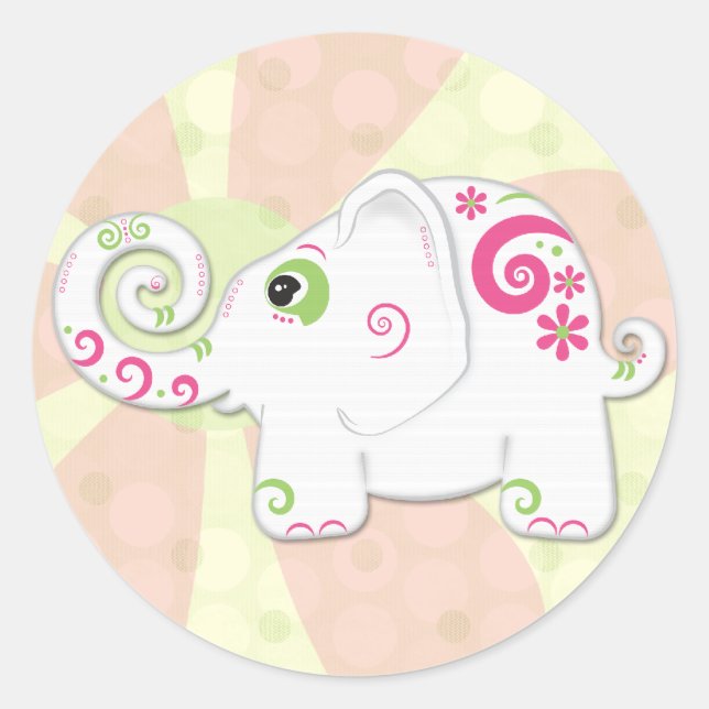 Cute Fancy Indian Elephant Sticker (Front)