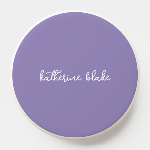 Cute Fancy Purple Monogram Full Name PopSocket