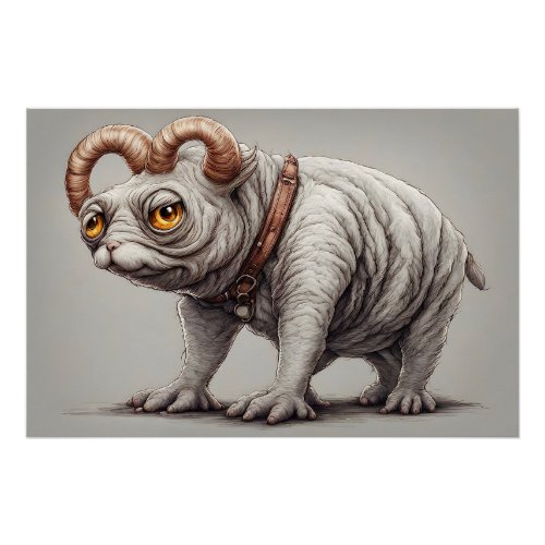 Cute Fantasy Creature With Collar Poster