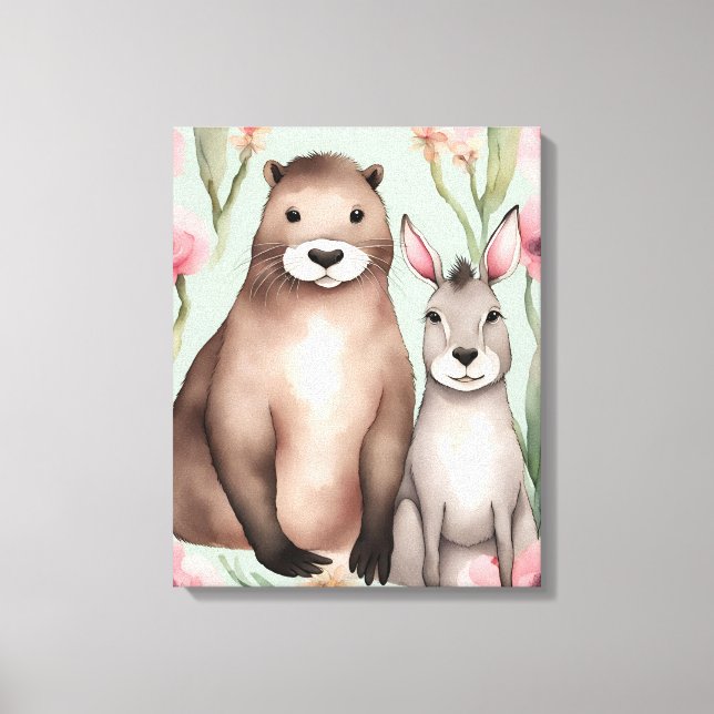 Cute Fantasy Critters Canvas Print (Front)