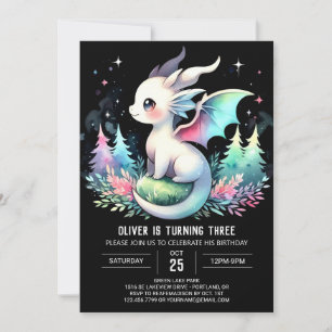 Cute Fantasy Dragon Birthday Invitation