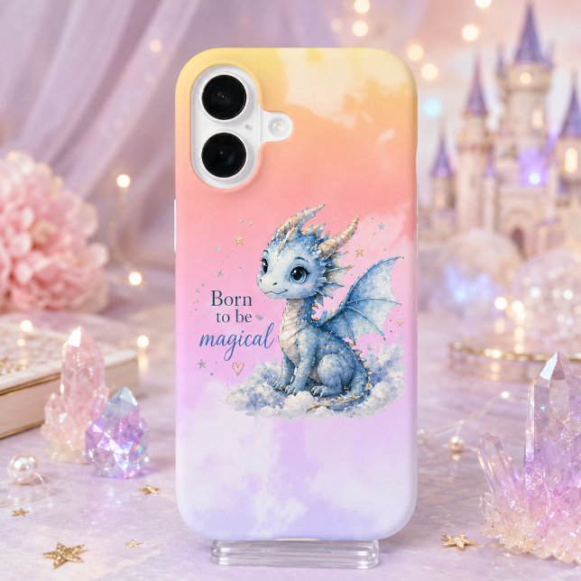 Cute Fantasy Dragon | Born to Be Magical Iphone Case (Creator Uploaded)