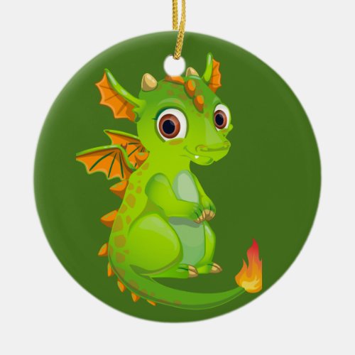 Cute Fantasy Dragon Ceramic Ornament