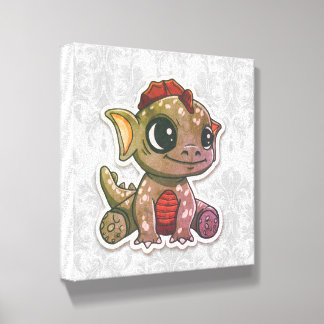 Cute Fantasy Dragon Hatchling Acrylic Wall Art Pho Canvas Photo Tile
