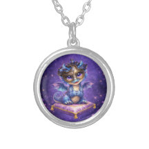 Cute Fantasy Dragon Round Necklace