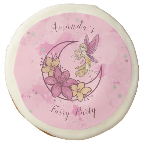 Cute Fantasy Fairy on The Moon Custom Paper Plate Sugar Cookie