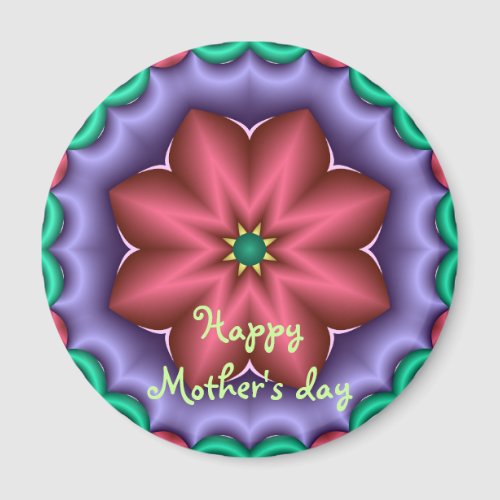 Cute fantasy flower Mothers day magnet with text