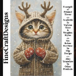 Cute Fantasy Kitten Reindeer Antlers AL2 Decoupage Tissue Paper<br><div class="desc">🖤 Bring some extra cuteness to your decoupage projects with this charming design! Featuring an adorable kitten bundled up in a reindeer-antler hoodie and cozy mittens, this tissue paper is perfect for adding a touch of whimsy and warmth to your creations. The light snowfall and cottagecore-inspired look evoke the magic...</div>