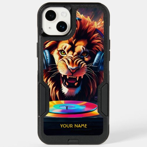 Cute Fantasy Lion DJ Vinyl OtterBox iPhone 14 Plus Case