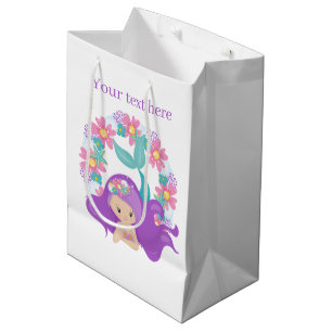 Cute fantasy mermaid customizable medium gift bag