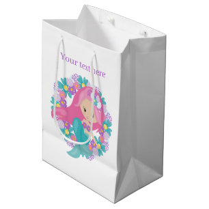 Cute fantasy mermaid customizable medium gift bag