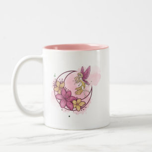 Cute Fantasy Moon Fairy, Girl Custom Name Mug